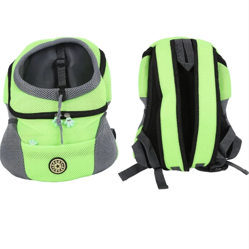 Stylish Green and Gray Dog Carrier Backpack